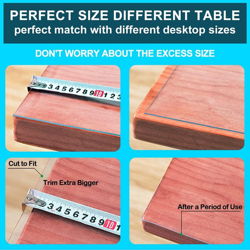 AONCHLIU 1.5mm Clear PVC Table Cover Protector Thick Crystal Plastic Desk Table Cover Protection Waterproof Vinyl Clear
