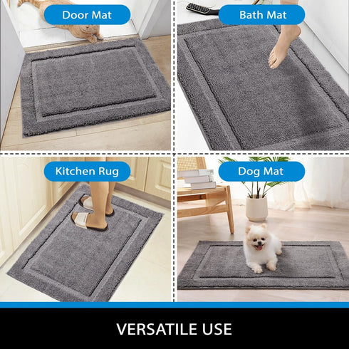 Door Mat Indoor Entrance, Non-Slip Rubber Backing, Washable Dirt Trapper Entryway Rug, Super Absorbent Doormat, (20" x