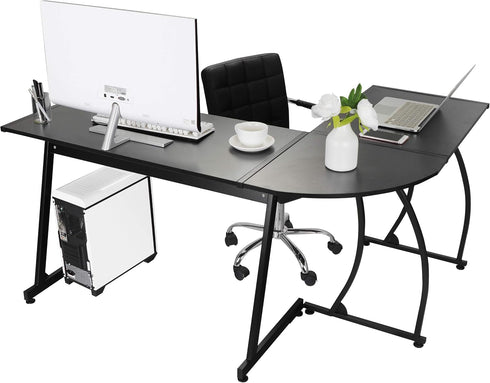 58'' ZENY L-Shaped Gaming Desk Computer Corner Desk Reversible Table Home Office Desk PC Workstation Study Writing Desk