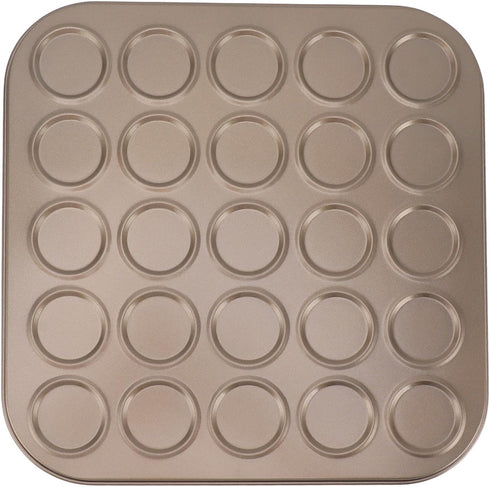 Muffin Top Pan, Non-Stick Coating Baking Tray for High Temperature Muffin Baking, 25 Hole Carbon Steel