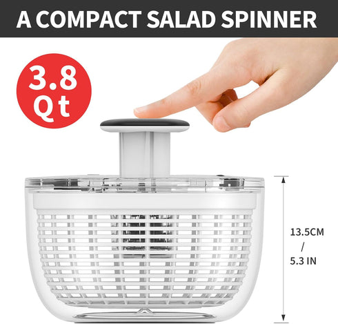 3.8 Smile mom Salad Spinner Small Lettuce Spinner Kitchen Gadgets Vegetable Washer, High Efficiency for Home Kitchen