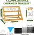 FIKWO 3 18 780 Set Countertop, 4 oz Tier Bamboo Spice Rack Organizer with Spice Jars, Labels, Wood Shelf, Chalk Marker