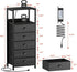 5-Drawer Dresser with Charging Station & Voice Control LED Light, Modern Bedside Table with USB/Type-C Ports