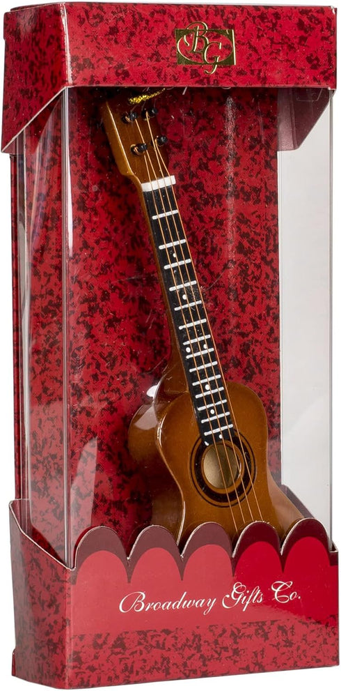 Broadway Gift Ukulele Music Instrument Replica Christmas Ornament, Brown, 5 Inch