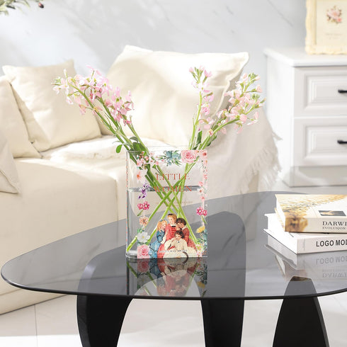 Book Vase, Acrylic Book Vase for Flowers, Book Flower Vase, Book Shaped Vases, Clear Book Vases, Small Vase