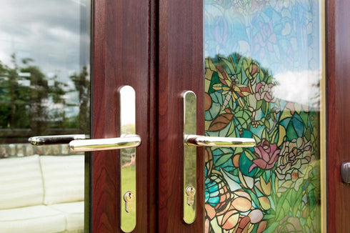 d-c-fix Window Privacy Film Tulia Stained Glass, Self-Adhesive Decorative Vinyl Covering for Home, 17.7" x 78.7"
