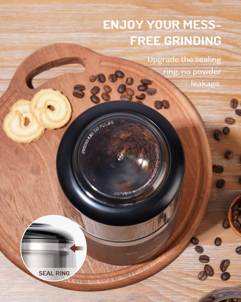 SHARDOR Electric Super Silent Coffee Grinder, Herb Grinder, Spice Grinder, Espresso Grinder with 1 Removable Stainless
