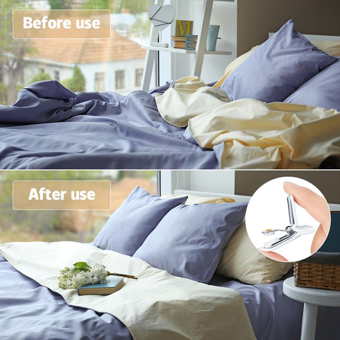 Padded Comforter Clips, White Padded Duvet Clips, Blanket Fasteners to Secure Bedding, Prevent Comforters From Shifting