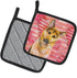 Caroline's Treasures BB9798PTHD German Shepherd #2 Love Pair of Pot Holders, Red Kitchen Heat Resistant