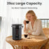 2.2lbs 39oz,Black Veken Large Coffee Canister with Window, Kitchen Food Storage Airtight Stainless Steel Container