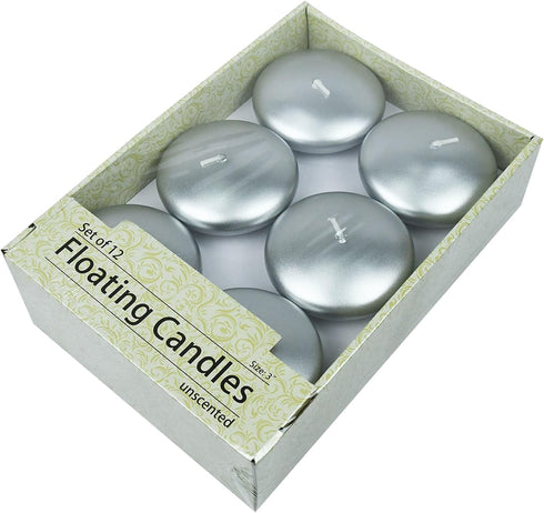 3 Inch Metallic Silver Floating Candles