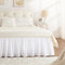RIMELA White Bed Skirt Queen Size 15 Inch Drop, Elastic Bed Skirting for Bed Base and Frame, Lightweight Adjustable