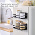 KES Magnetic Spice Rack for Refrigerator, Magnetic Shelf Spice Shelf for Kitchen, 2 Pack Matte Black