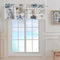 Summer Coastal Grid Valances Curtain for Kitchen Cafe, Ocean Starfish Lighthouse Window Treatment, 42"x 12"