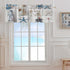 Summer Coastal Grid Valances Curtain for Kitchen Cafe, Ocean Starfish Lighthouse Window Treatment, 42"x 12"
