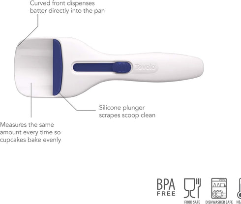 Tovolo Cupcake Scoop (Deep Indigo) Batter Dispenser Measuring Equal Amounts/Dishwasher Safe & BPA-Free Kitchen Gadget for Baking