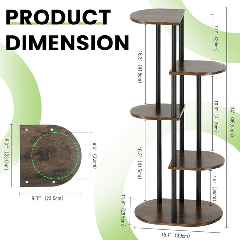 Korrie Home 5 6 Tiered Plant Stand Indoor, Tall Tier Potted Wooden Plant Shelf for Multiple Flower Plants, Multi Corner