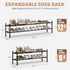 12 Closet, 2 STORAGE MANIAC Long Expandable Shoe Rack, Pairs Metal Wide Stackable Shoe Rack, Adjustable Shoes Shelf