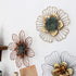 Funerom Golden Floral Wall Decoration, Metal Flower Wall Decor 11x1.5x11 inches