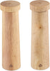 Navaris Salt and Pepper Mill Set - Adjustable Rubber Wood Grinders with Ceramic Core