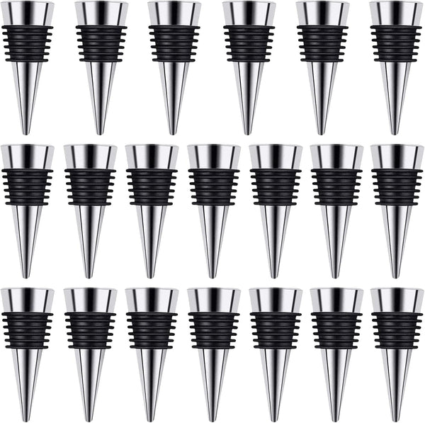 Reusable Wine Stopper, Decorative Bottle Stoppers for Kitchen, Bar, Gifts, Holiday Party, Wedding (20 Pack)