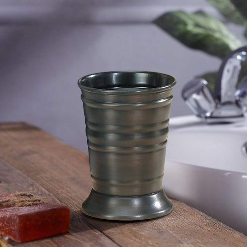 nu steel Bogart Metal Tumbler, Oil Rubbed Bronze Makeup Brush Holder and Toothbrush Cup for Bathroom, Desk, Dorm