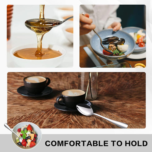 HANSGO 10PCS Stainless Steel Teaspoons, 6.7 Inch Dinner Spoons for Home, Kitchen, or Restaurant