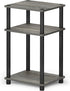 3-Tier Furinno JUST Side Table, End Table, Open Shelves Night Stand, Bedside Table, Toolless Assembly, for Living Room