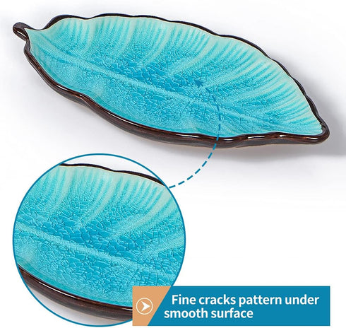 2 Pack Leaf Spoon Rest, Ceramic Ladle Holder, Modern Farmhouse Decorative Utensil Rester for Kitchen Counter