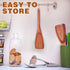Wooden Cooking Spatula for Nonstick Cookware, Solid Kitchen Utensil Spoon and Spatula in One