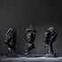 3 Pcs Thinker Statue, Silence is Black Abstract Art Figurine, Modern Home Resin Decorative Objects Decor for Home