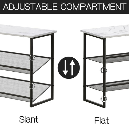 4 3 11.8" 25" 20" Closet Garden you Shoe Rack for Entryway Tiers D x W x H, Metal Shoe Rocks with White Wooden