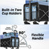 280 Lbs Wagons Carts Foldable, with Adjustable Handle, Black Lightweight Portable, Collapsible Wagon for Beach Trip