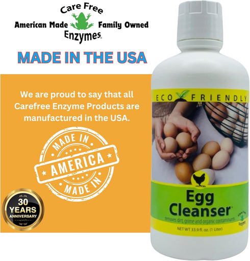 Care Free Enzymes 33.9 oz CareFree Enzymes Egg Washer & Egg Cleaner Natural Enzyme Egg Wash for Fresh Farm Eggs, Safe