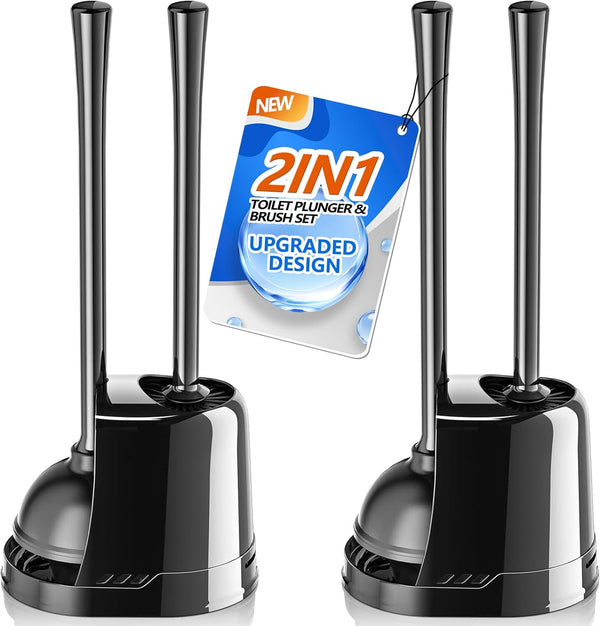 LOVLOY Toilet Plunger and Brush,2 Pack Bowl Brush and Heavy Duty Toilet Plunger