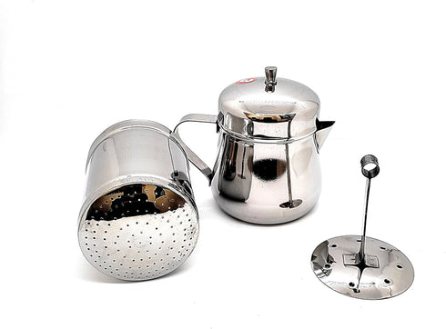 KERAM Coffee Filter, Indian Style, 200 ml (6.8 Oz), 2-3 Cup with Kettle, Pour Over Alternative
