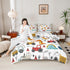 Set Set Set Set 1 Feelyou Construction Comforter Kids Cartoon Dinosaur Comforter Cover for Boys Equipment Trucks