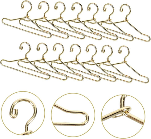 20pcs Miniature Doll Suit Hangers - Iron Wire Doll Clothes Hangers for Small House Wardrobe Ornaments