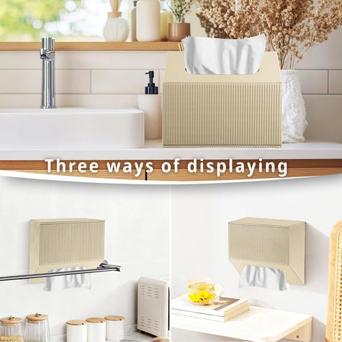 PUSU PU Leather Hand Towel Box Cover-Compatible with Disposable Paper Hand Towels, Wall-Mounted Paper Towel Dispenser