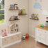 Set 2 Homode Floating Shelves, of Mountain Wall Shelves, Rustic Wood Display Storage Shelf with Metal Wire, Geometric