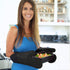 HOMWE Extra Long Professional Silicone Oven Mitt - Heat Resistant Pot Holders, Flexible Oven Gloves, Black, 1 Pair