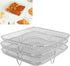 Air Fryer Rack, Three Stackable Dehydrator Racks for Instant Vortex, Nuwave, Stainless Steel Accessories for Ovens,