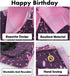 Happy 12th Birthday Banner Backdrop - 12 Party Decorations Supplies for Girl - Pink Purple Gold 4 x 6ft