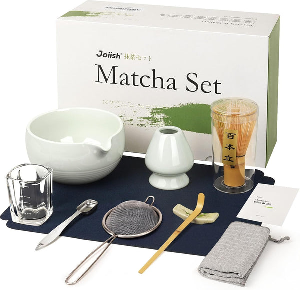 Joiish Matcha Whisk Set, 10-Pcs Matcha Kit, Bamboo Whisk and Bowl with