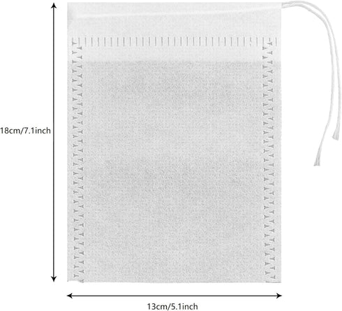 100 Pack Muslin Drawstring Bags, Disposable Small Mesh Bags for Cooking, Soaking Medicinal Liquor, Tea Coffee Filter, DIY Craft Spices Storage, Weeding Party Favor (5.1 x 7.1 Inches) by JHFGJGH