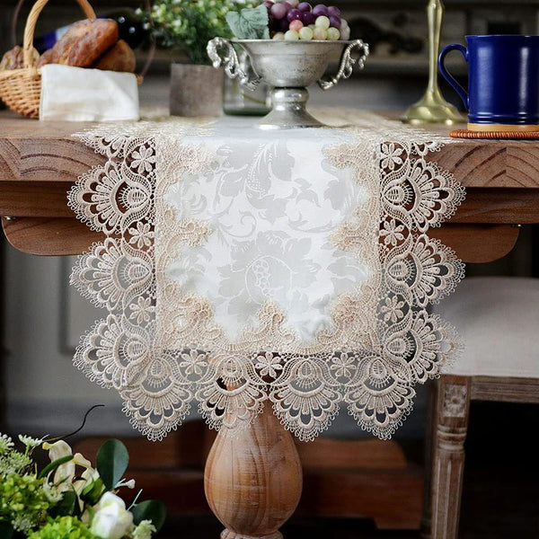 ARTABLE Lace Table Runners Rope Embroidery Dresser Scarf Retro Classic Pattern Flowers