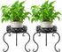 TLBTEK 2Pcs Planter Stand,Metal Round Potted Plant Stands Indoor&Outdoor Multiple ,Modern Flower