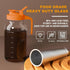 Cold Brew Coffee Maker Jar, 64oz Thick Glass Mason Pitcher with Spout Lid & Stainless Steel Filter for Iced Drinks