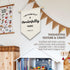 Wheatwin 15x11 Inch Christian Nursery Decor, I Am Fearfully and Wonderfully Made Wall Hanging Pennant Flag Banner