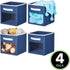 Closet 4 Pack, mDesign Fabric Nursery/Playroom Storage Organizer Bin Box with Front Handle/Window for Cube Furniture